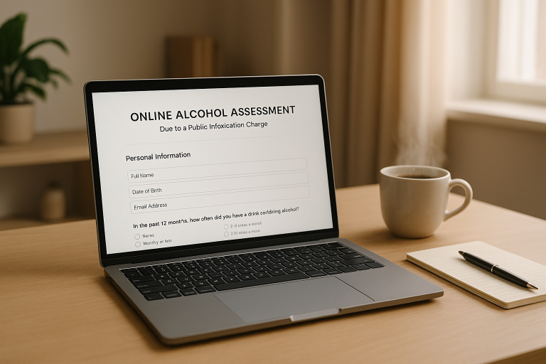 How to Complete an Online Alcohol Assessment due to a Public Intoxication Charge