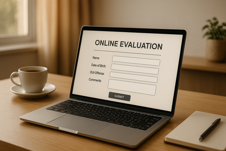 How to Quickly Complete an Evaluation Online due to a DUI